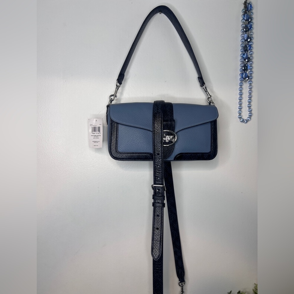 COACH GEORGIE SILVER/ INDIGO MULTI SHOULDER/CROSSBODY BAG. NWT